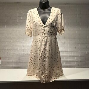 Madewell Women's Button Front Midi Dress Strawberry Print Short Sleeve 00